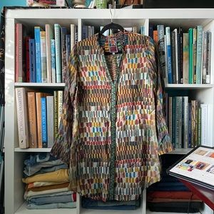 Johnny Was embroidered silky tunic top